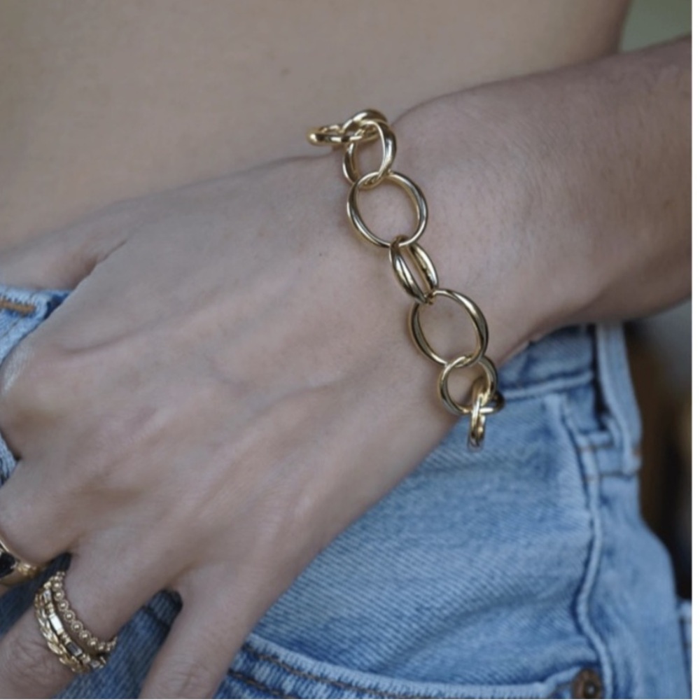 Bayou with Love gold oval chain bracelet